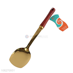 Yiwu direct sale kitchen frying spatula with wooden handle