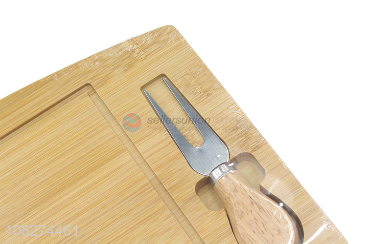 Customized logo bamboo cutting board bamboo cheese board and knife set