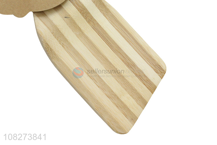 New arrival heat resistant solid turner natural bamboo cooking spatula