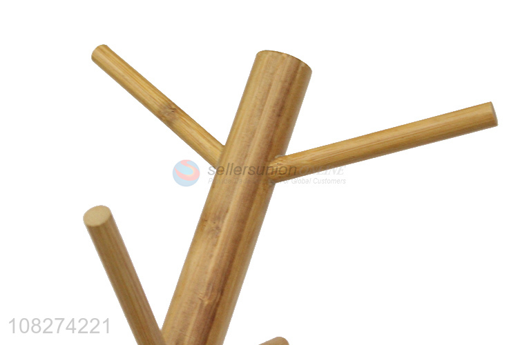 Good quality natural bamboo cup rack simple tree shape water cup holder