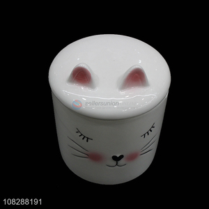 Factory price cute household ceramic storage jar for sale