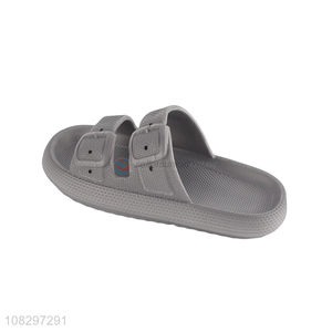 Factory direct sale grey buckle men casual slippers wholesale