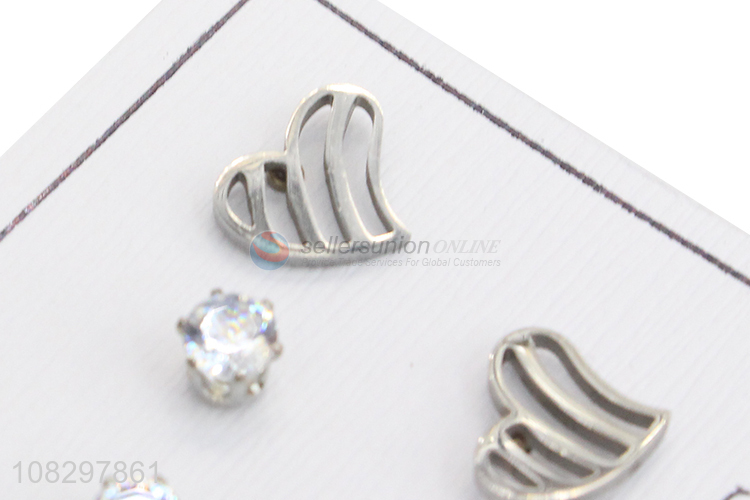 Hot products trendy stainless steel cartilage stud earrings set