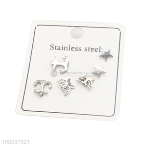 China factory tiny stainless steel stud earrings set for girls