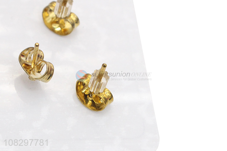 Wholesale stainless steel stud earrings set chic piercing jewelry