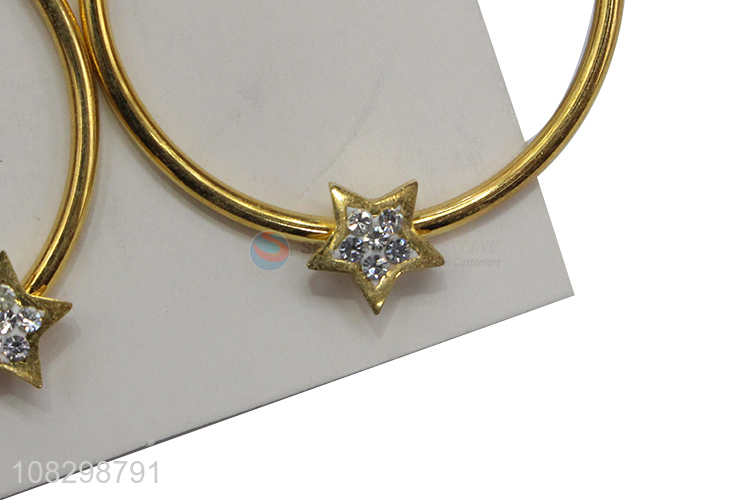 Wholesale creative stainless steel hoop earrings star earrings