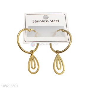 Wholesale stainless steel dangle hoop earrings fashion earrings