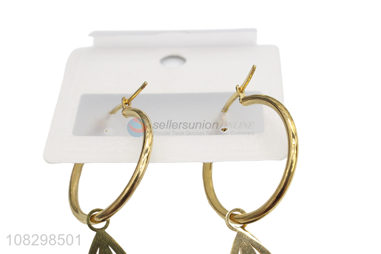 Wholesale stainless steel dangle hoop earrings fashion earrings