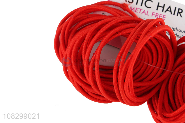 Best selling red elastic hair ties girls kids hair ring