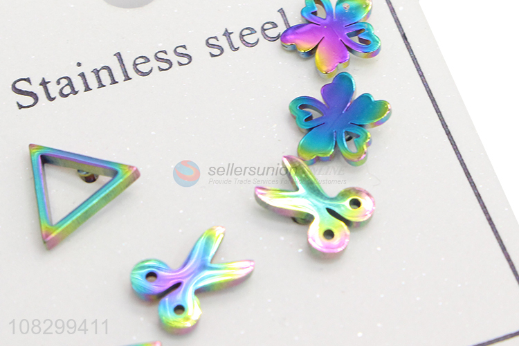 Latest Scissors Flower Triangles Earrings Fashion Ear Stud