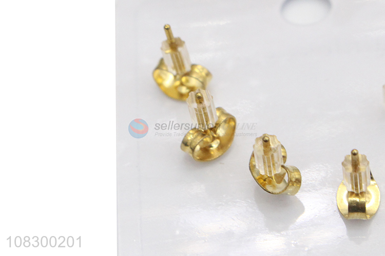 Fashion Style Ladies Metal Earrings Stylish Ear Stud Set