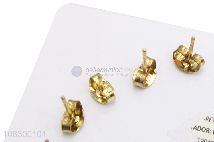 Factory Price 3 Pairs Stainless Steel Ear Stud Set Wholesale