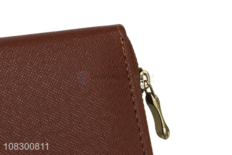 Good price pu leather ladies zipper wallet credit card holder