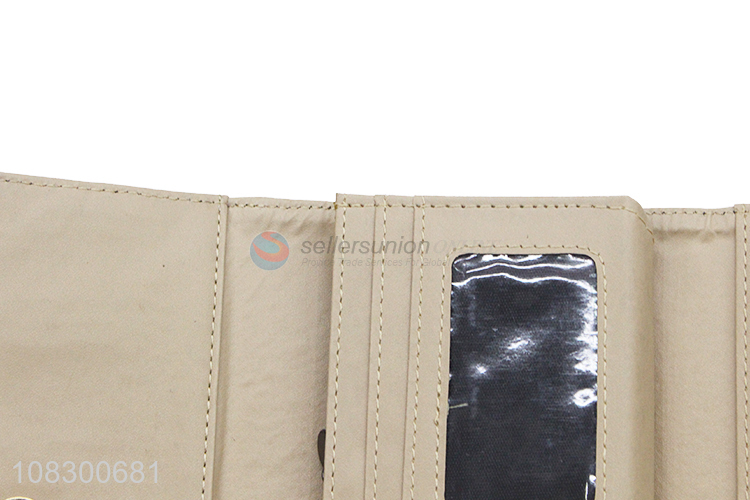 New product faux leather long wallets trifold long purses