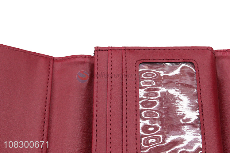 Wholesale pu leather long wallet RFID blocking trifold wallet