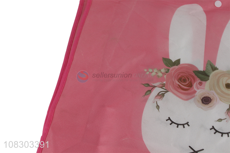 China factory rabbit pattern pink tote shopping bag wholesale