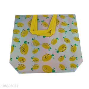 China sourcing lemon pattern non-woven fabrics shopping bag