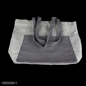 Simple design cotton folding tote handbag shopping bag