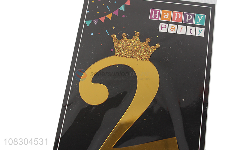 Good quality number 2 crown cake topper acrylic cake decoration