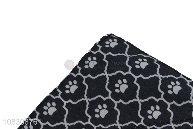 Good quality pu leather dog collar with printed bandana