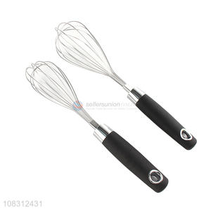 Yiwu market stainless steel egg whisk manual stirring tools