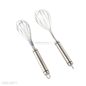 Yiwu wholesale silver manual egg whisk kitchen baking gadgets