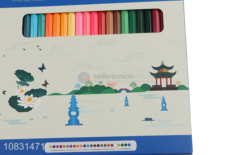 Best selling 24 colors wooden colored pencils gift for kids