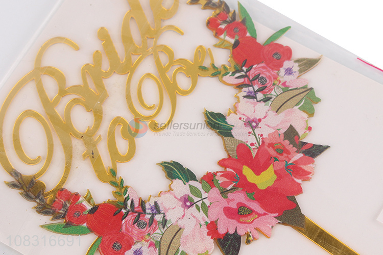 New arrival flower pattern birthday party cake topper for decoration