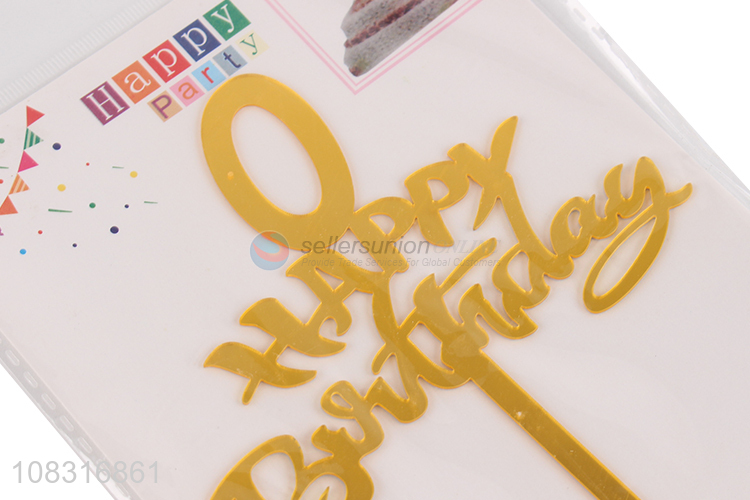 China wholesale golden birthday cake topper for decoration
