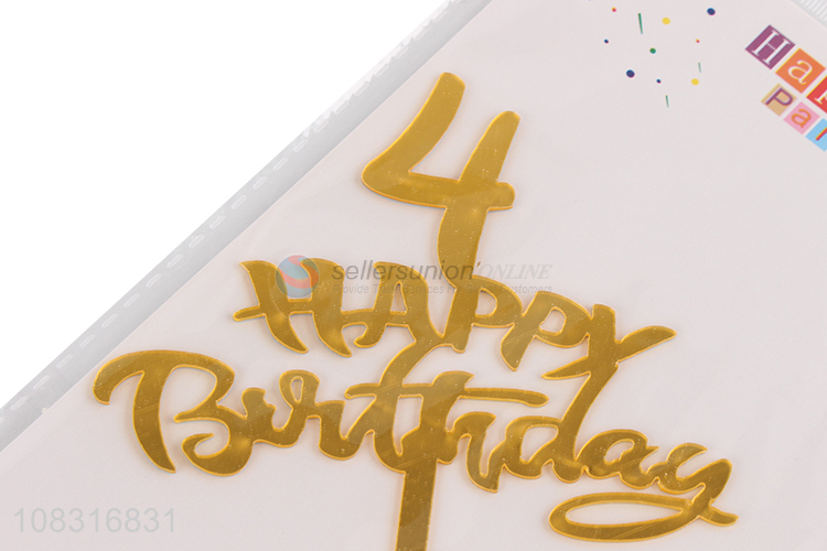 China products golden digital happy birthday cake topper for sale