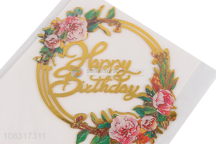 Factory price flower golden cake accessories cake decoration topper