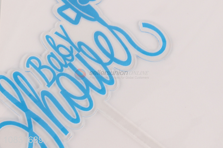 New style blue acrylic baby party cake decoration cake topper