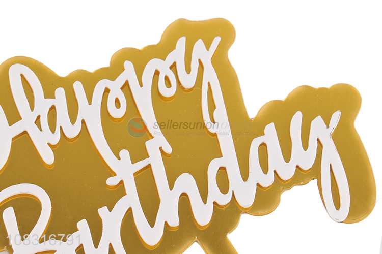 Wholesale from china golden happy birthday cake topper