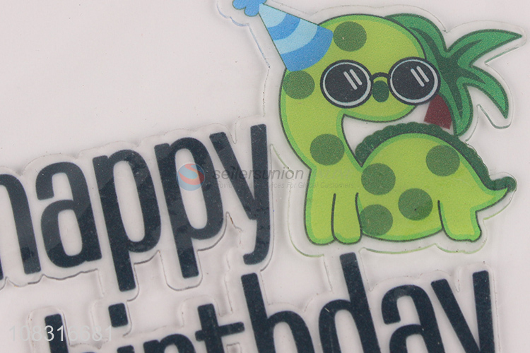 China factory acrylic cartoon happy birthday cake topper for sale