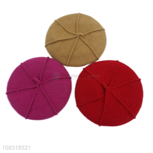 Yiwu Wholesale Hexagon Beret Thickened Wool Cap for Children