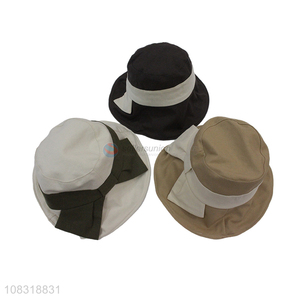 Wholesale Price Fashion Polyester Bow Fisherman Hat Sun Hat