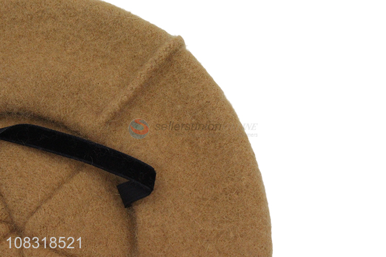 Yiwu Wholesale Hexagon Beret Thickened Wool Cap for Children