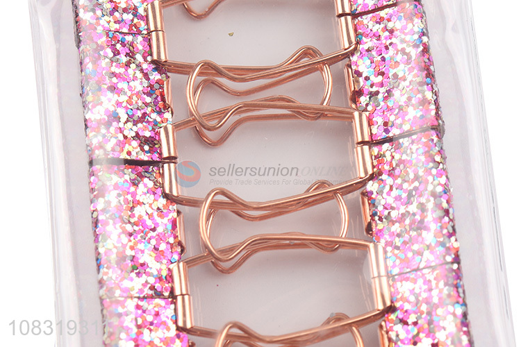 New arrival 10pcs sequined binder clips metal paper clips