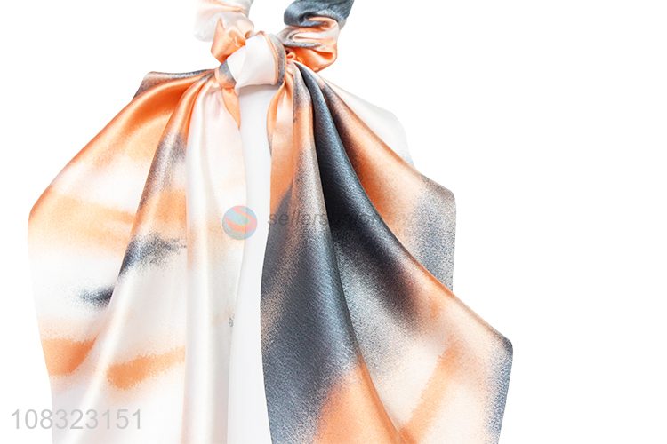 Good Sale Elegant Bow Streamer Scrunchies Hair Ring For Ladies