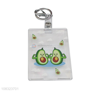 Good Price Avocado Pattern PVC Card Holder With <em>Key</em> <em>Chain</em>