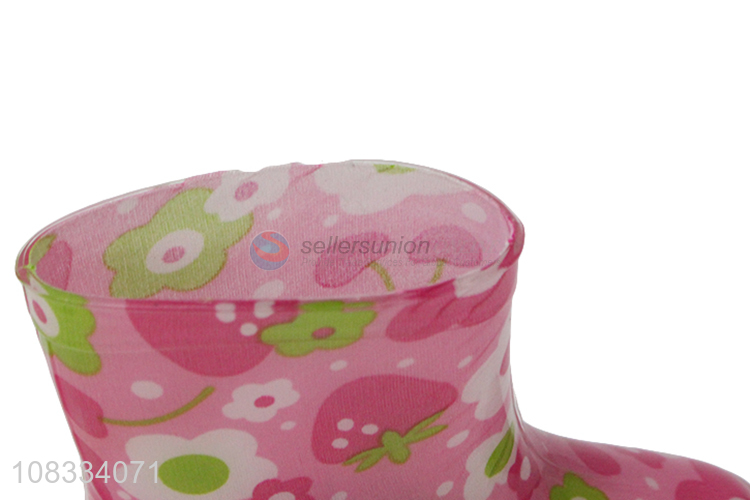 Wholesale kids short rainboots waterproof floral printed rain boots