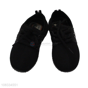 Factory price black children sports shoes for daily use