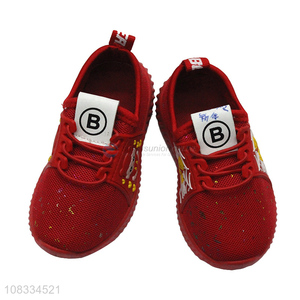Top quality red kids children running sports shoes for sale