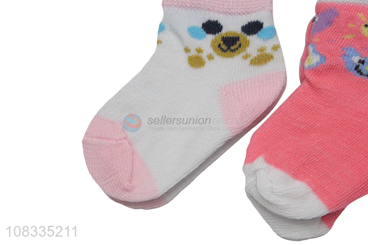 Latest design cartoon pattern baby cotton socks wholesale