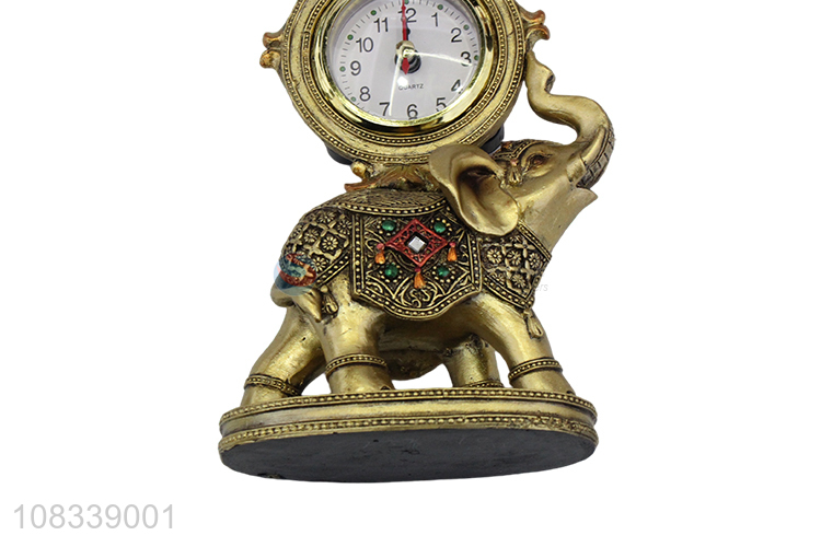 Custom Elephant Figurine With Clocks Resin Decorative Crafts