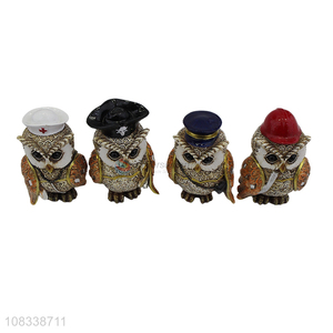 Cool Design Simulation Owl Resin Figurine For Table Decorations