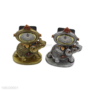 Custom Elephant Figurine With Clocks Resin Decorative Crafts