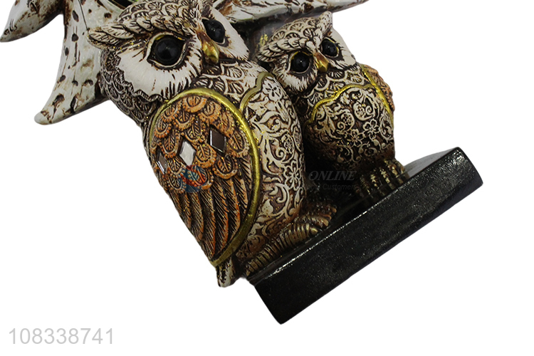 Delicate Design Clock Owl Resin Craft Ornaments