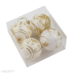 Factory Price 4 Pieces Christmas Decoration Hanging Christmas Ball Set