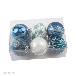 Hot Selling 6 Pieces Plastic Christmas Ball Christmas Ornament